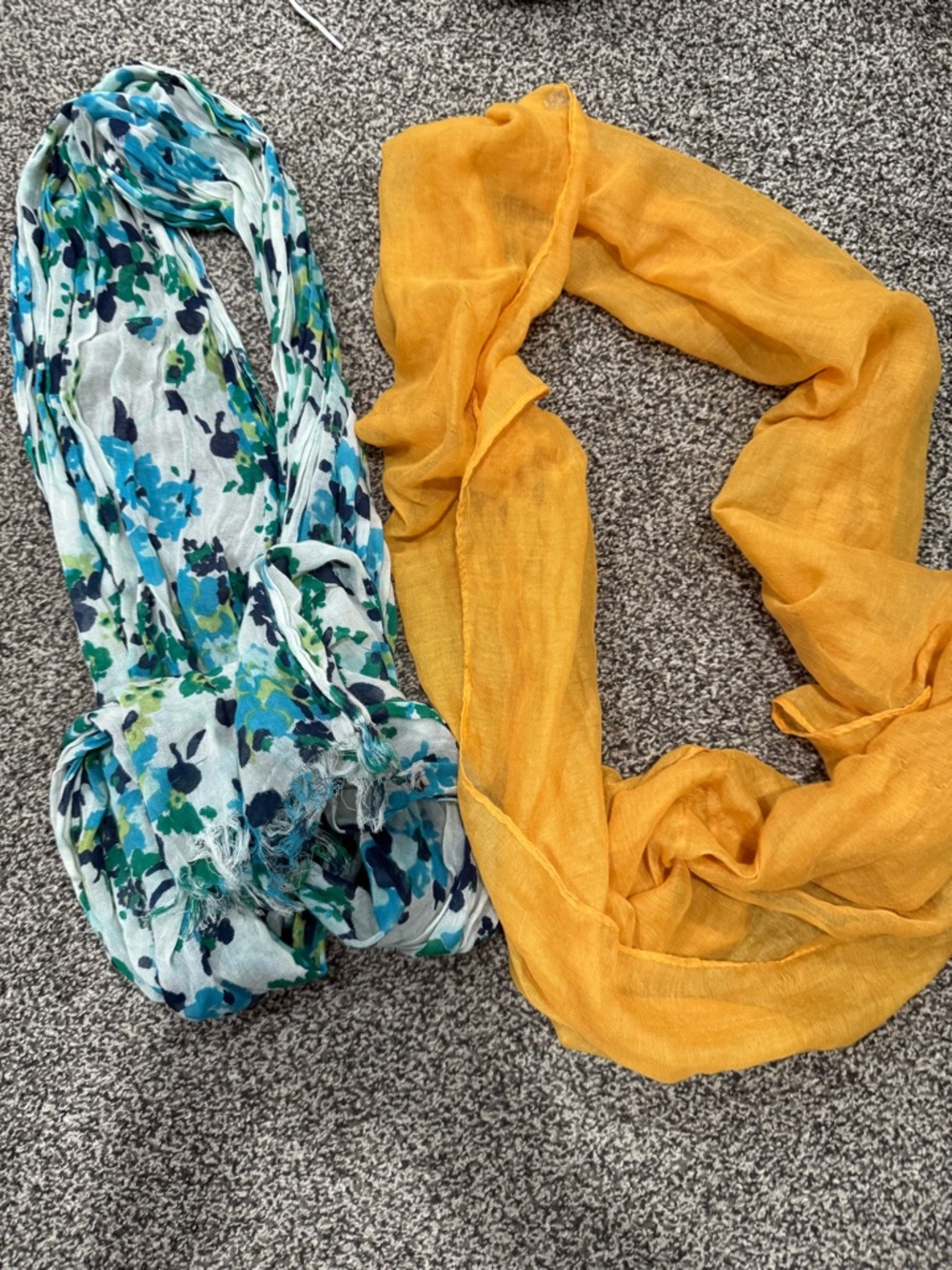 Lightweight Yellow and Floral Women's Scarves - Versatile Spring Accessories